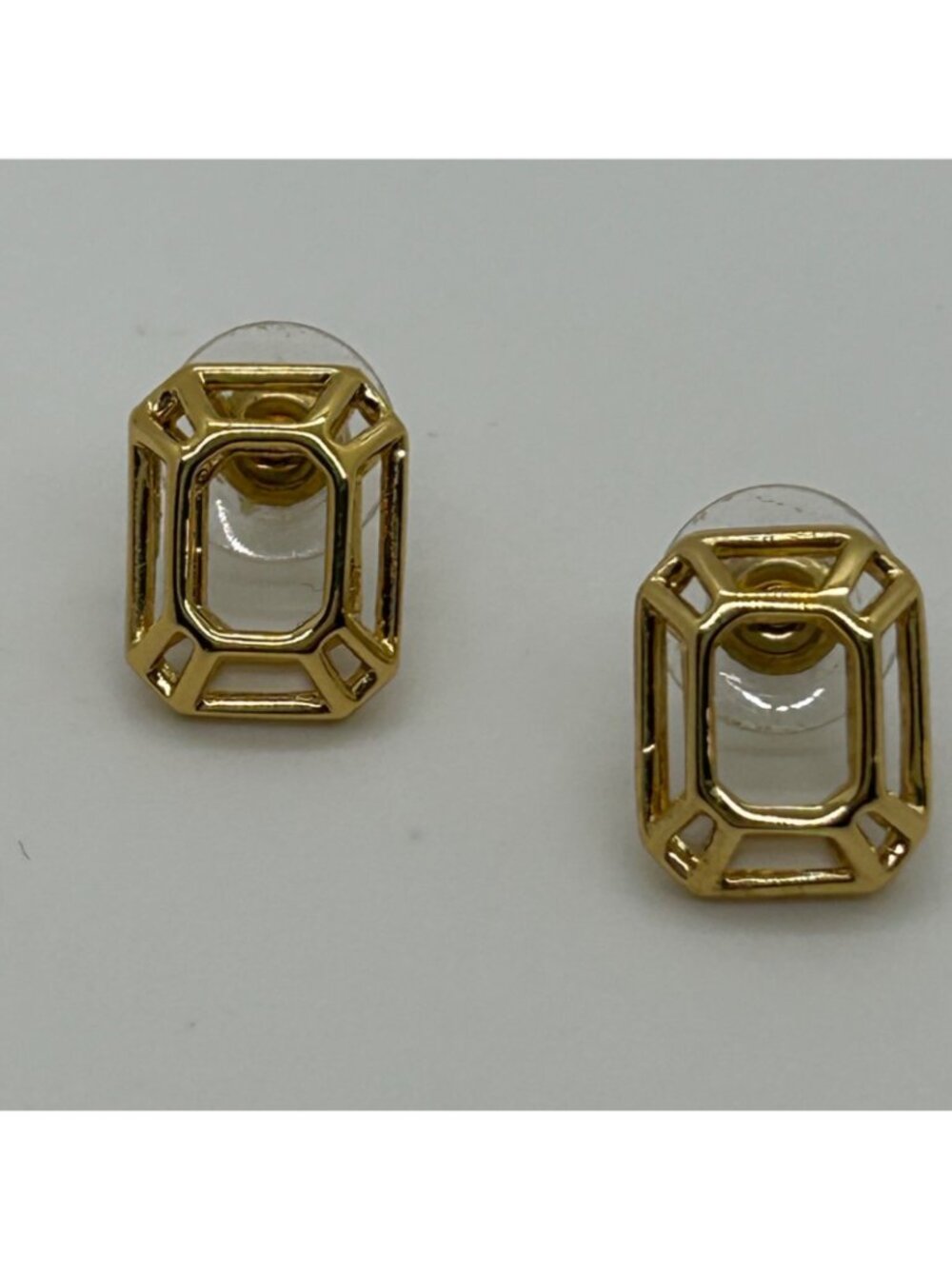 Kate Spade Freeze Frame Gold-Tone Geometric Stud Earrings Modern Minimalist Desi - Picture 6 of 11